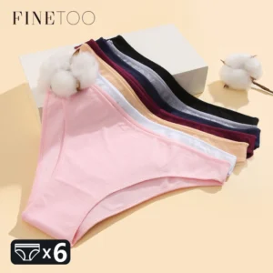 Women’s Seamless Cotton Brief Underwear – 6-Pack Breathable Low-Waist Panties M-2XL