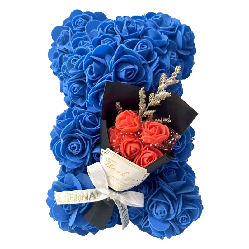 1pc 25cm Artificial Foam Flowers Bear Rose Bear Romantic Creative Gifts For Valentines Day Anniversary Wedding【with gift box - Image 10