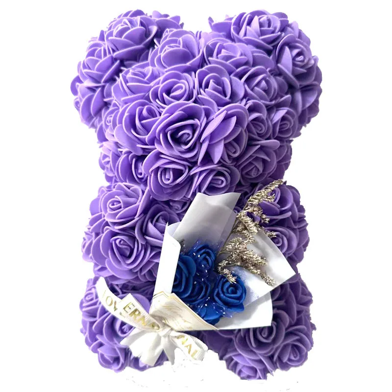 1pc 25cm Artificial Foam Flowers Bear Rose Bear Romantic Creative Gifts For Valentines Day Anniversary Wedding【with gift box - Image 20