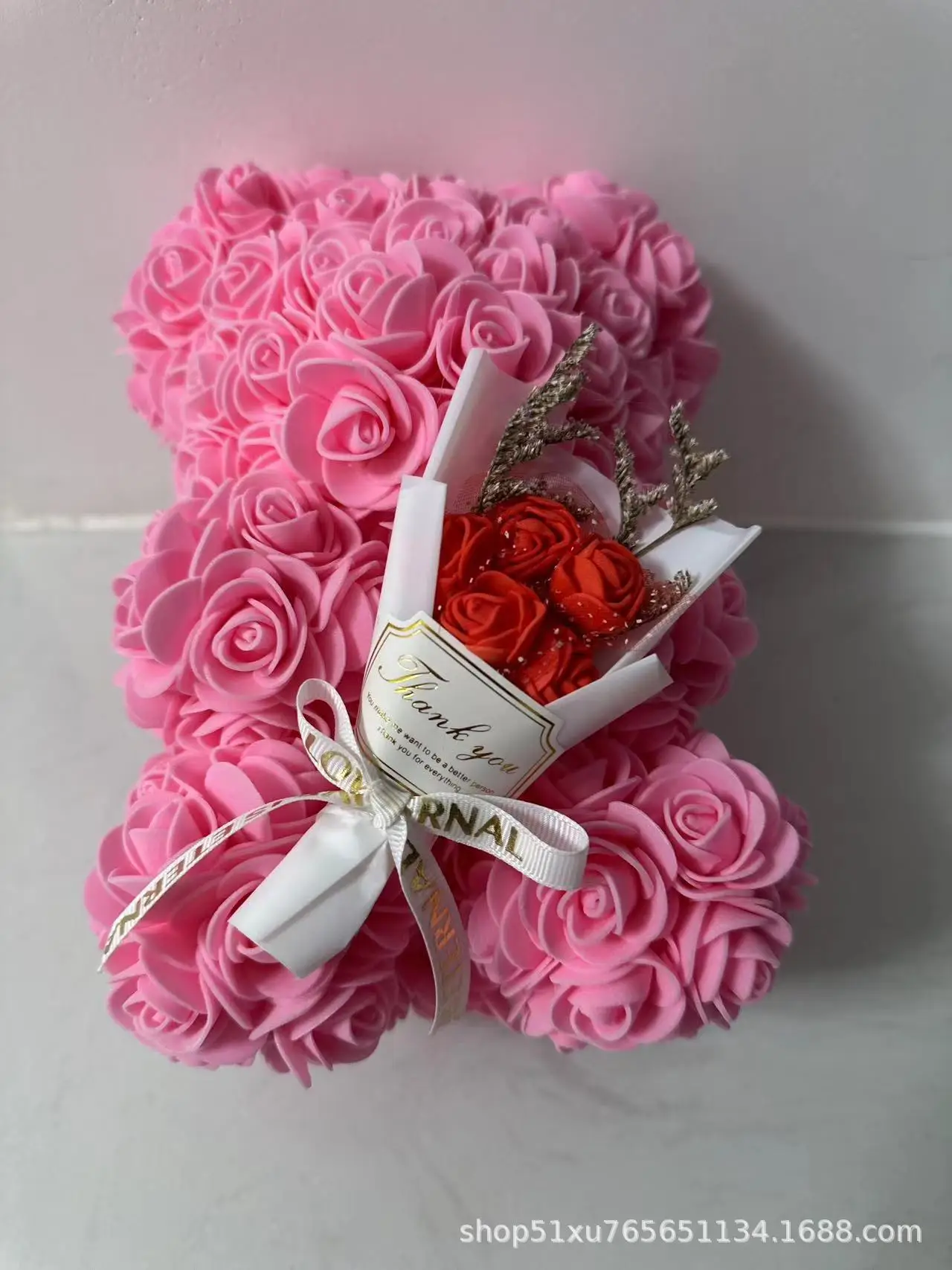 1pc 25cm Artificial Foam Flowers Bear Rose Bear Romantic Creative Gifts For Valentines Day Anniversary Wedding【with gift box - Image 17