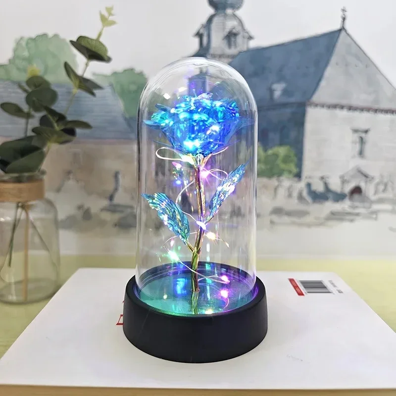 Artificial Rose Flowers Valentines Day Gift for Girlfriend Eternal Rose LED Light Foil Flower Wedding Decor Christmas Gifts - Image 20