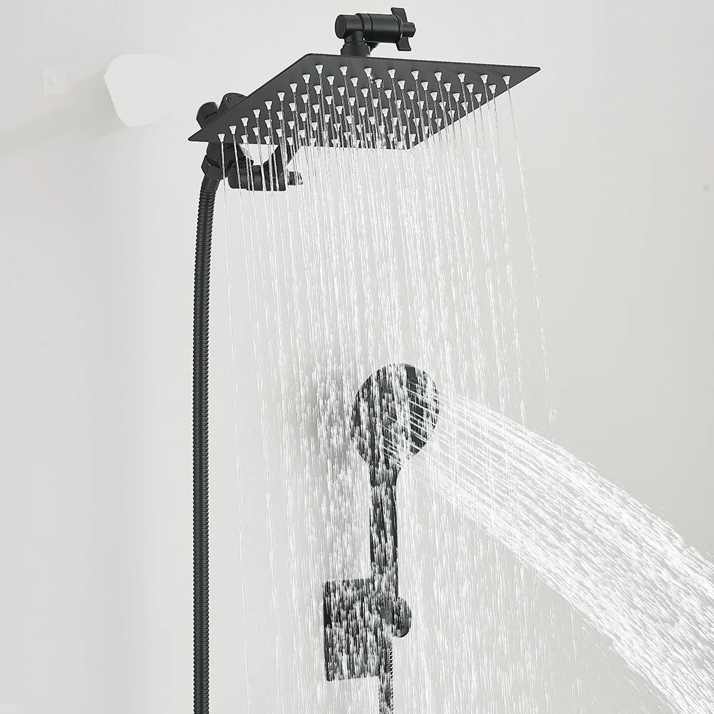 Shower Head Combo 8-12Inch High Pressure Rain Shower Head with Adjustable Extension Arm With 3-way Handheld Shower Spray - Image 10